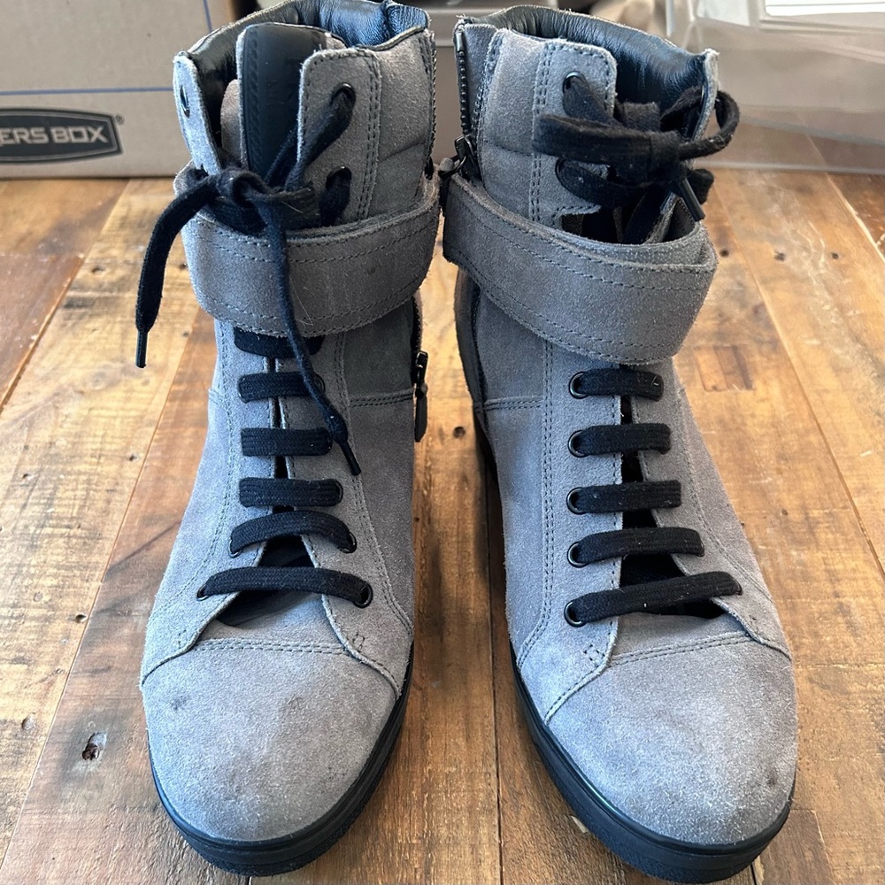 PRADA Suede Hi-Top Boots